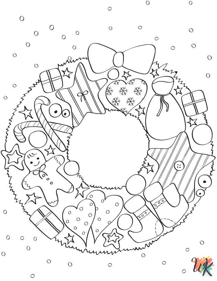 coloriage Couronne de Noël  pour enfant de 5 ans