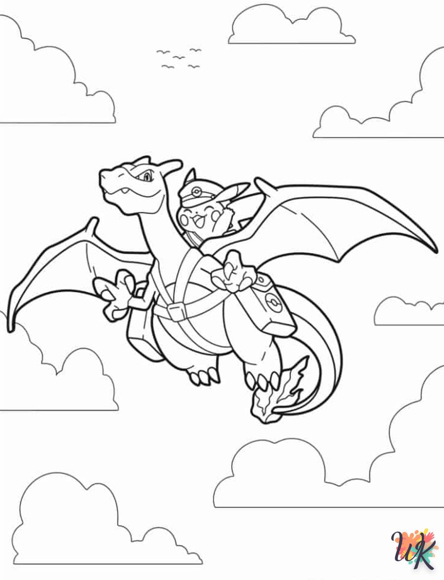 coloriage Dracaufeu  dinosaures en ligne gratuit à imprimer