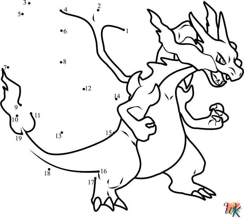 coloriage Dracaufeu  a imprimer pour enfant de 4 ans