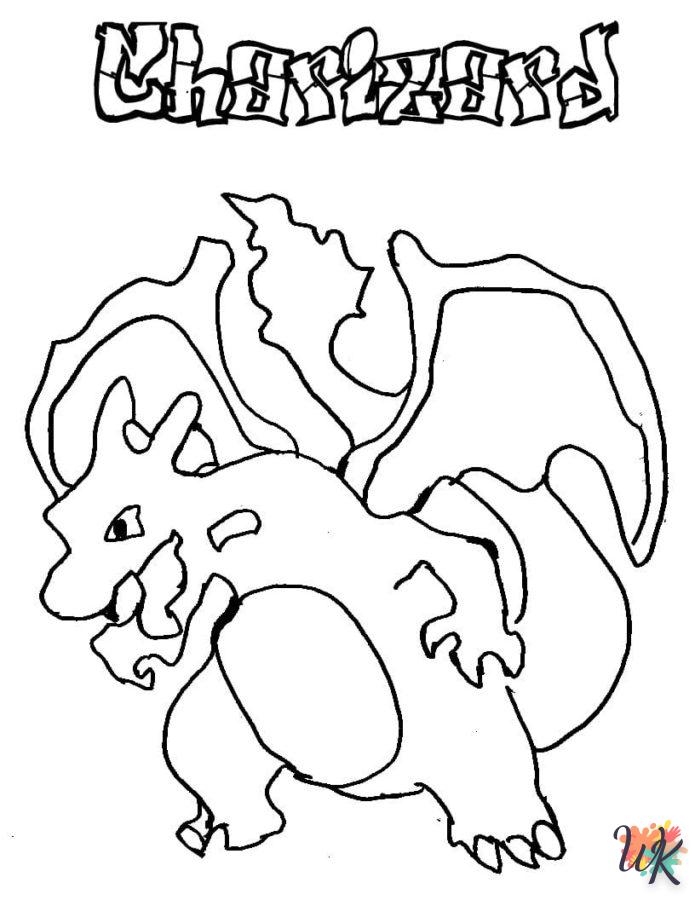 coloriage Dracaufeu  pour enfant de 8 ans