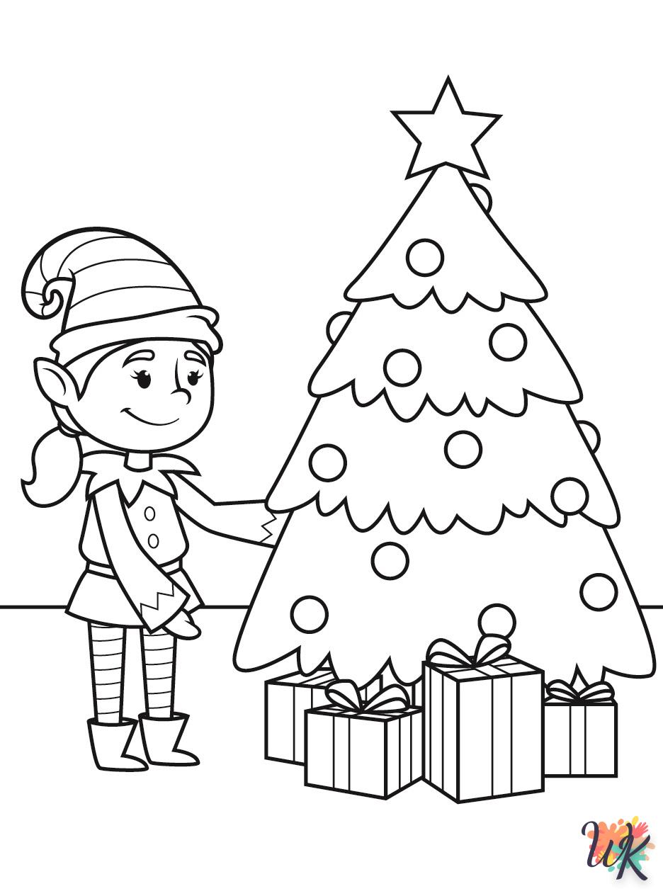 a imprimer coloriage Elfe de Noël  gratuit