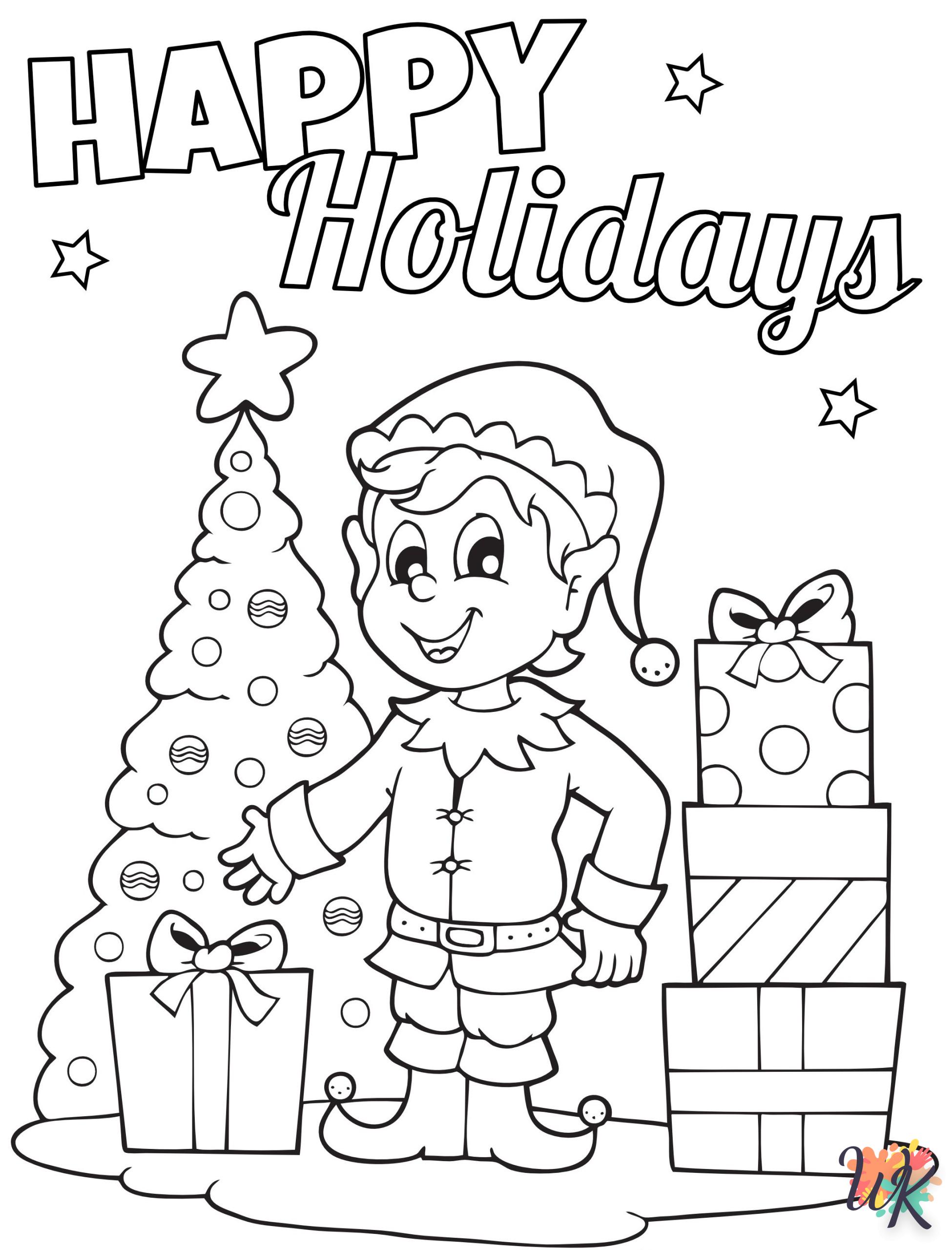 coloriage Elfe de Noël  à numéro adulte en ligne gratuit