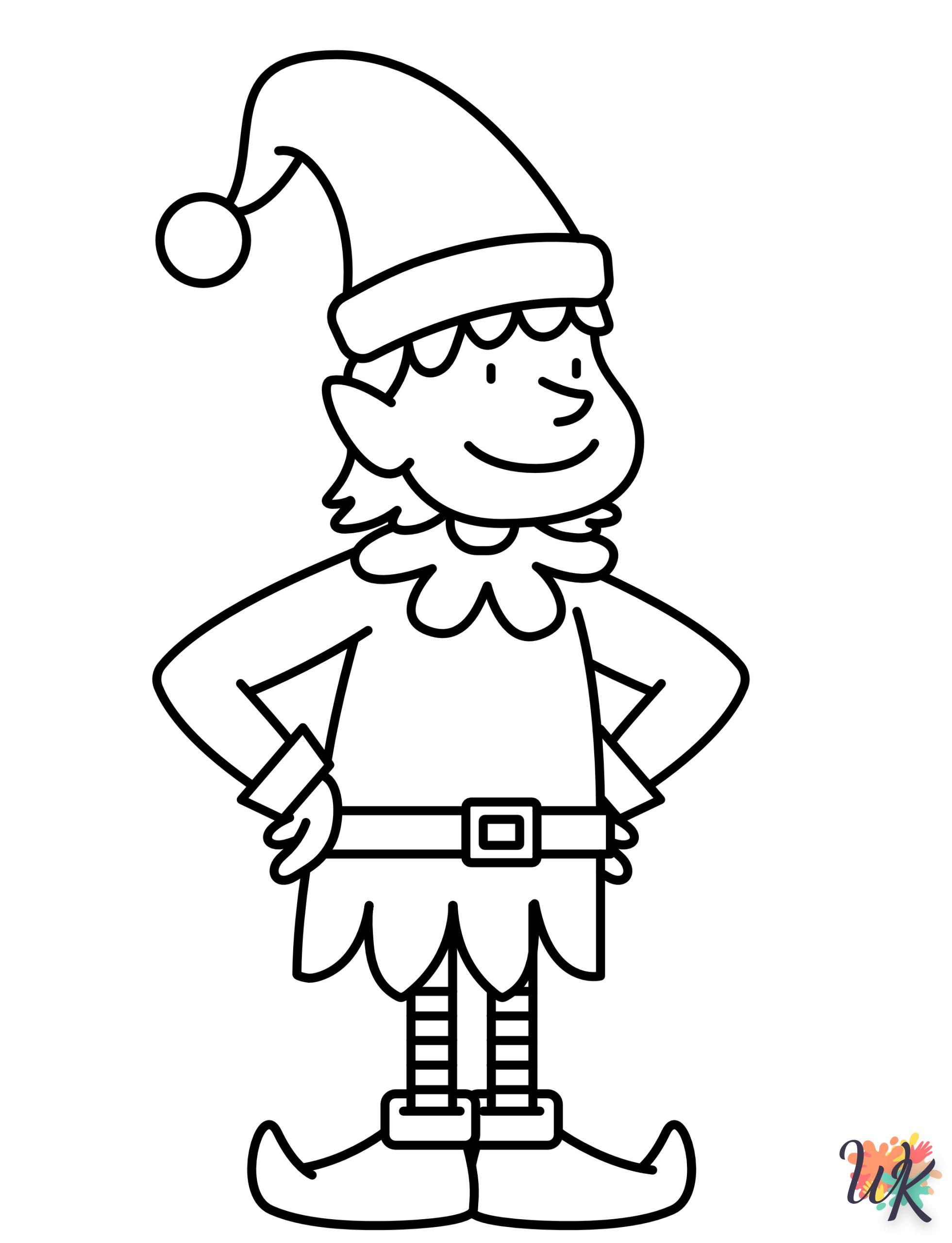 coloriage Elfe de Noël  à imprimer gratuitement pdf