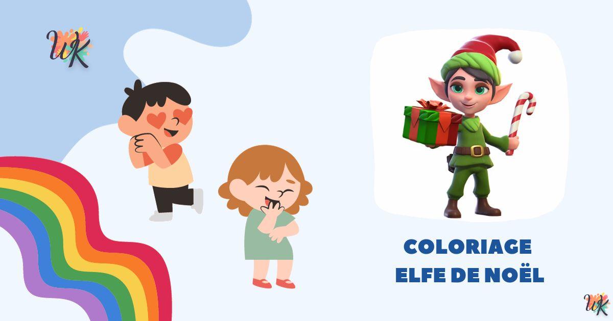 Coloriage Elfe de Noël Noël créativité imprimable gratuit