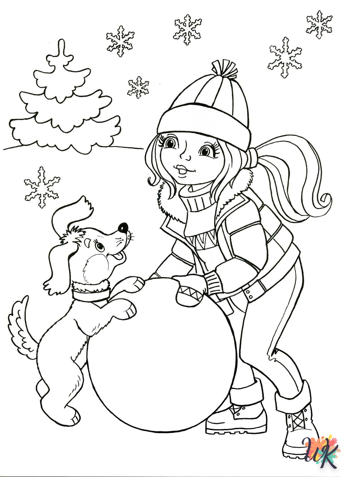 coloriage Hiver  d'enfant a imprimer