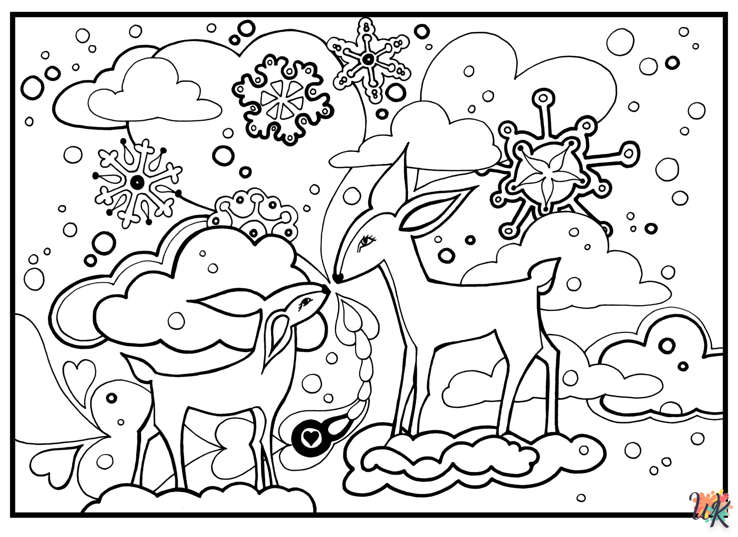 coloriage Hiver  et decoupage a imprimer gratuit