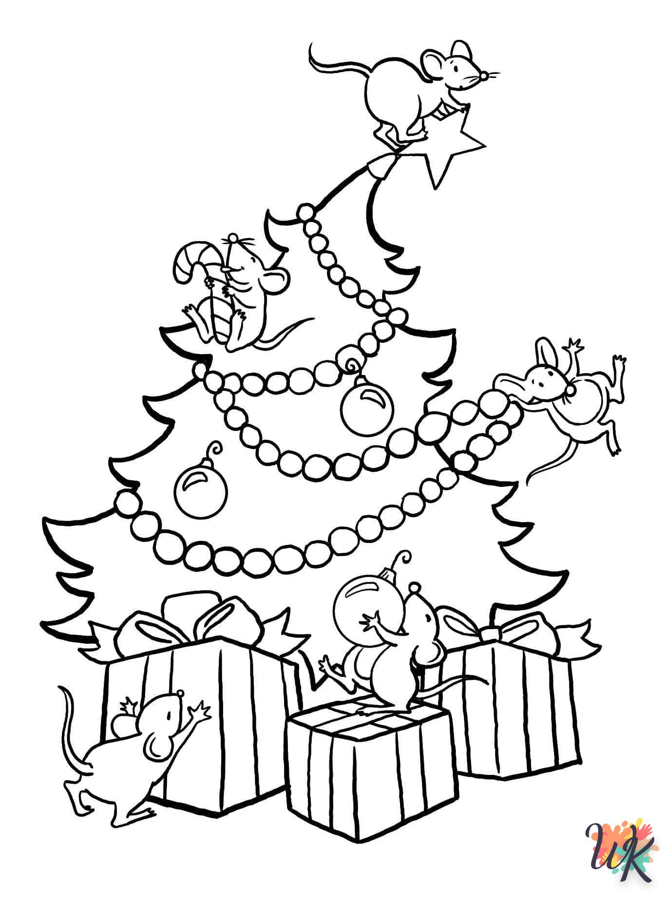 coloriage Lumière de Noël  enfant à imprimer pdf