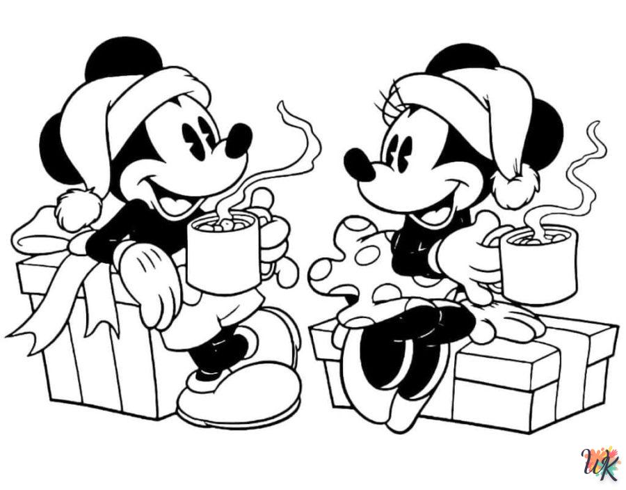 coloriage Noël de Disney  à imprimer kawaii
