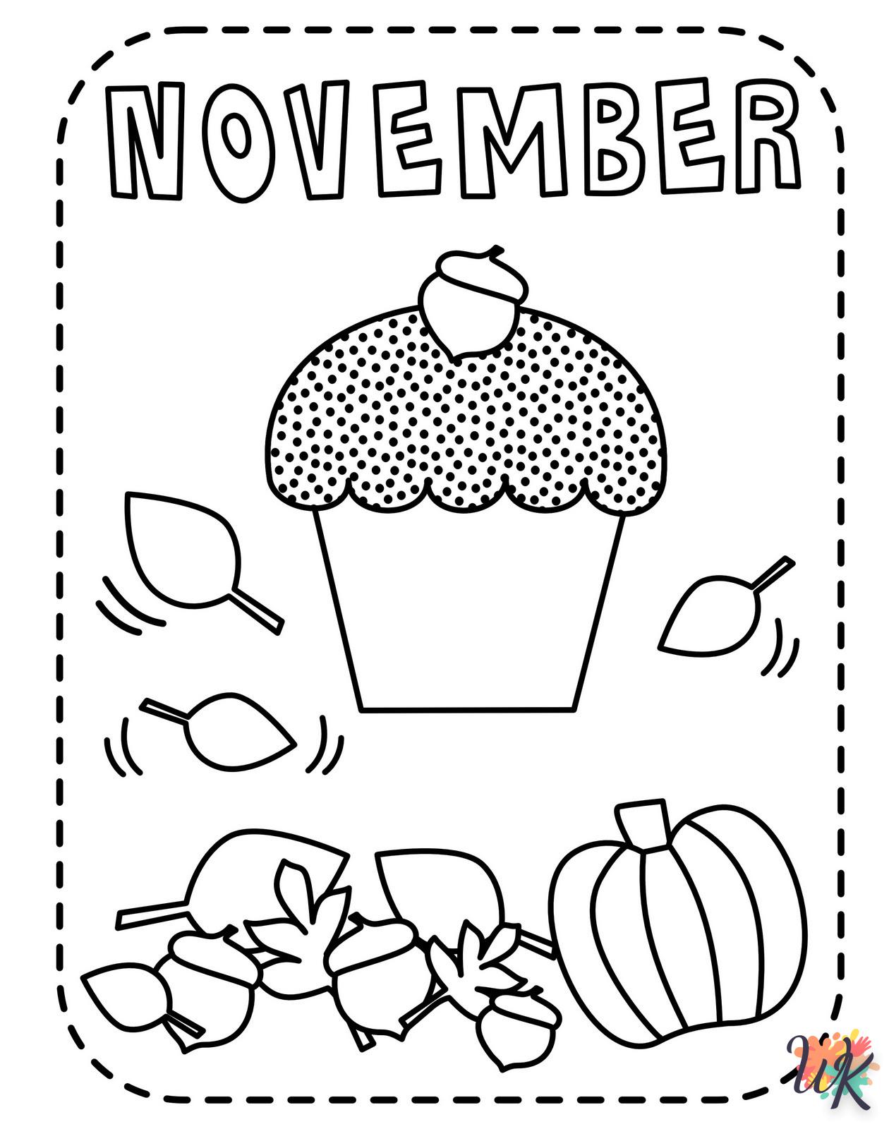 coloriage Novembre  et dessin a imprimer