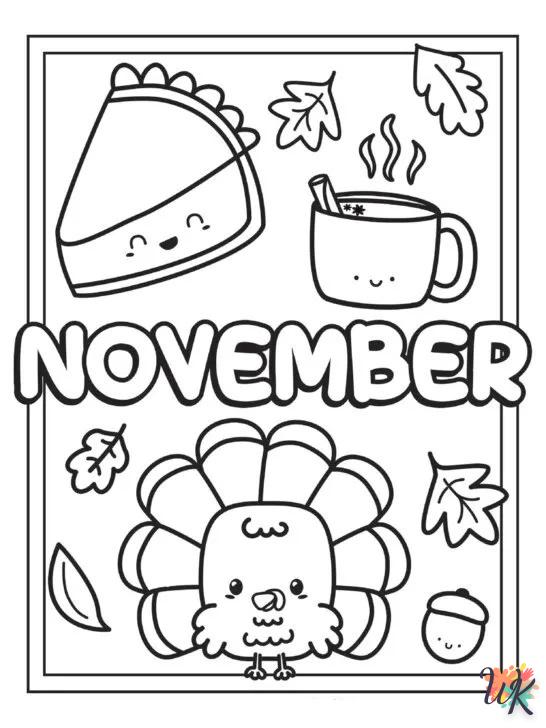 coloriage Novembre  et decoupage a imprimer gratuit