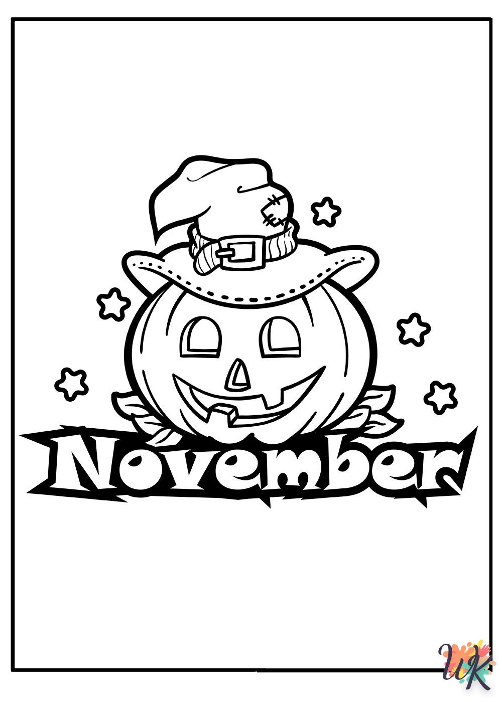 coloriage Novembre  enfant 2 ans a imprimer