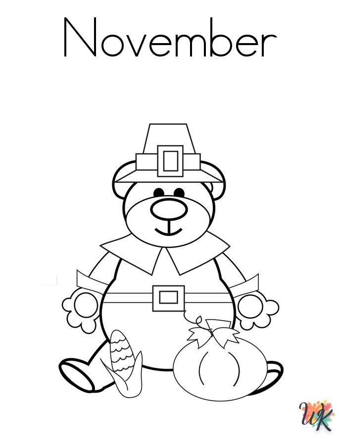 coloriage Novembre  animaux enfant a imprimer