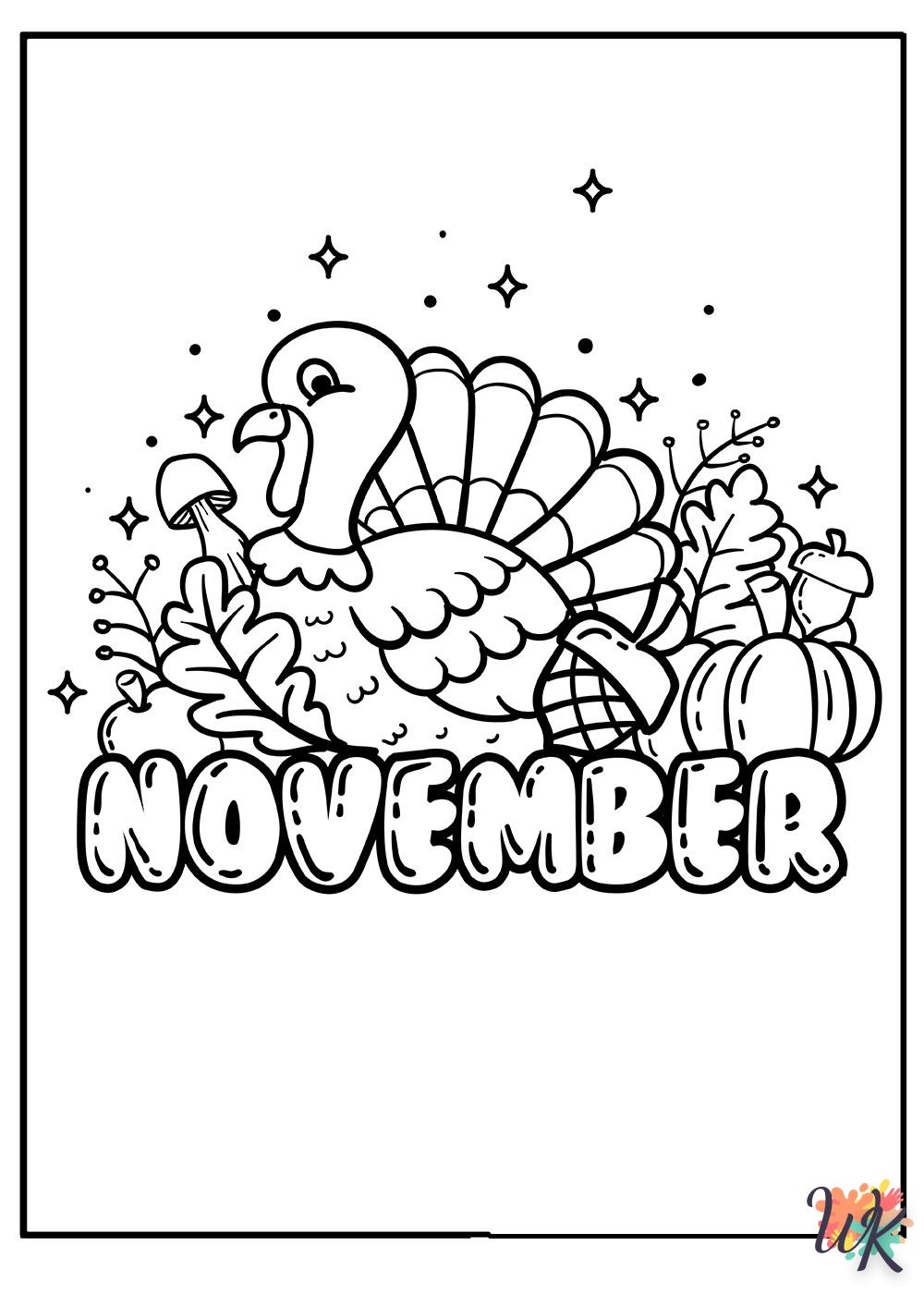 coloriage Novembre  à imprimer pour enfants