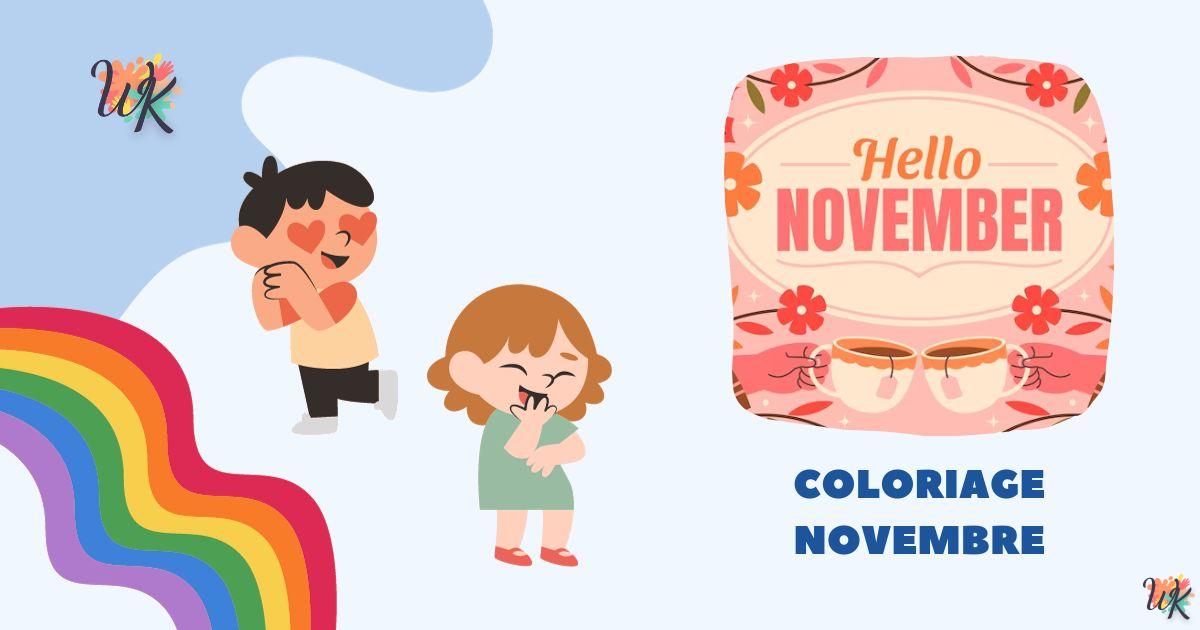 Coloriage Novembre le merveilleux automne est arrivé