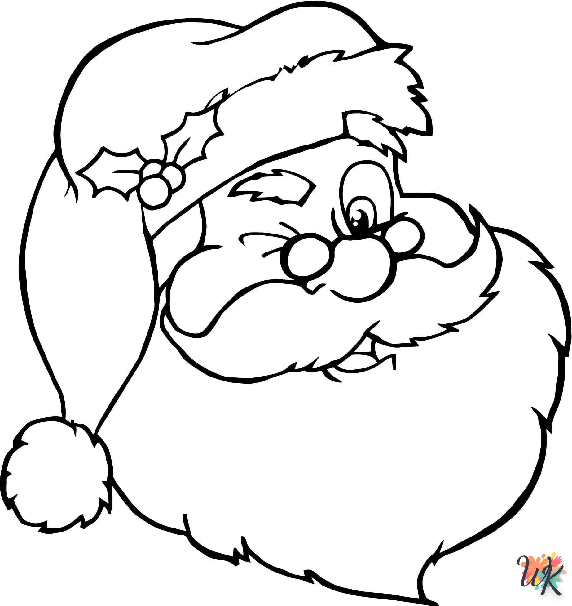 coloriage Père Noël  licorne en ligne gratuit à imprimer