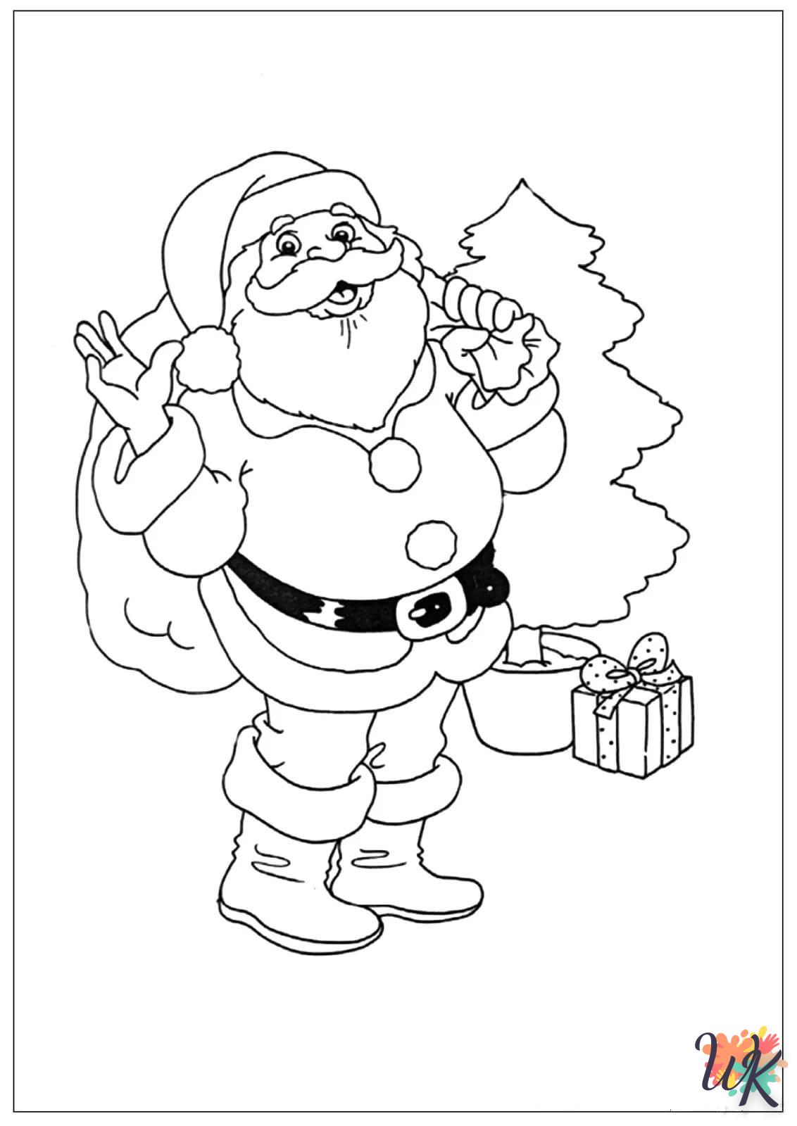 coloriage Père Noël  à imprimer pour enfant de 7 ans