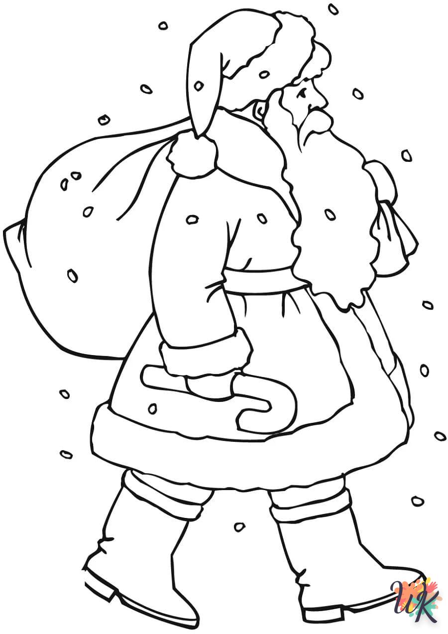 coloriage Père Noël  de noël gratuit à imprimer en ligne