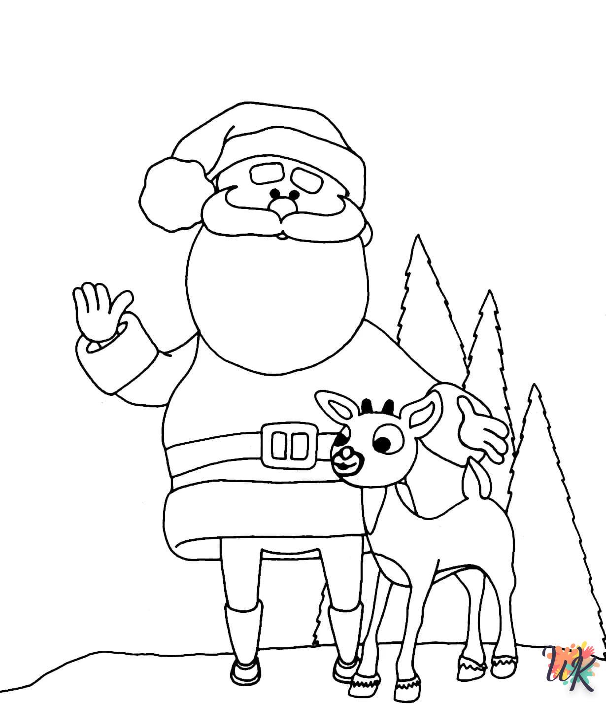 coloriage Père Noël  enfant a imprimer