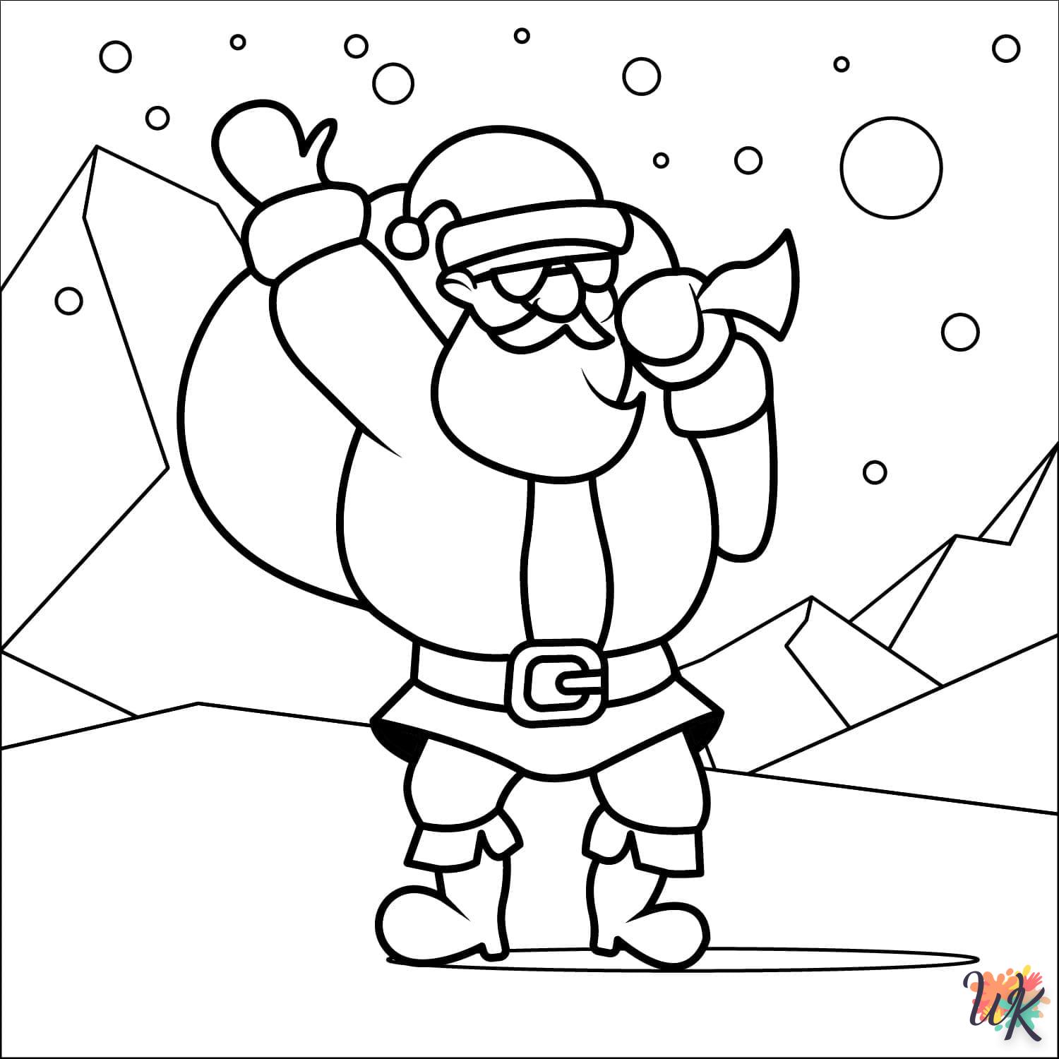 coloriage Père Noël  pour enfant de 4 ans