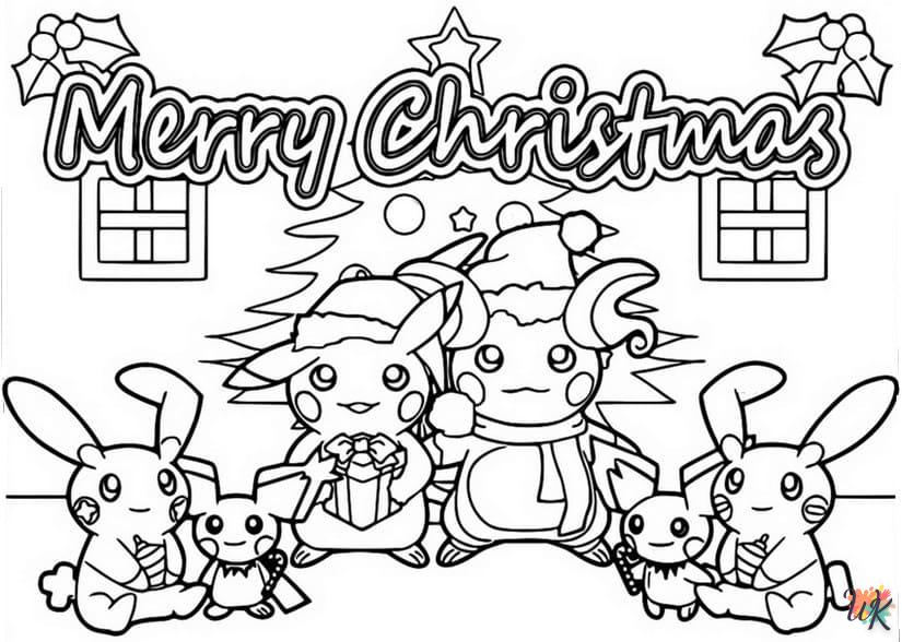 coloriage Pokémon Noël  enfant à imprimer gratuit