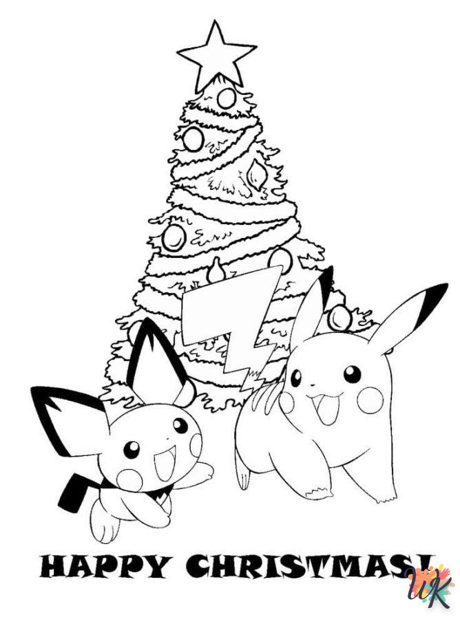 coloriage Pokémon Noël  enfant 8 ans a imprimer