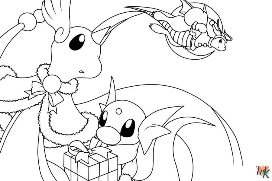 coloriage Pokémon Noël  à imprimer kawaii