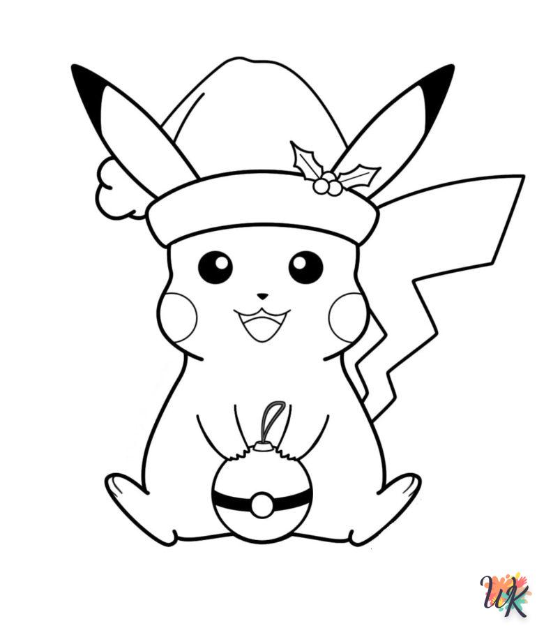 coloriage Pokémon Noël  pour enfants a imprimer gratuit