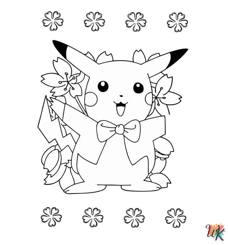 coloriage Pokémon Noël  enfant 8 ans a imprimer