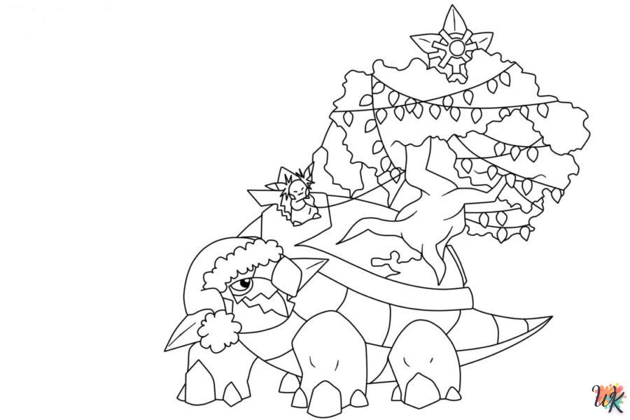 coloriage Pokémon Noël  pour enfants