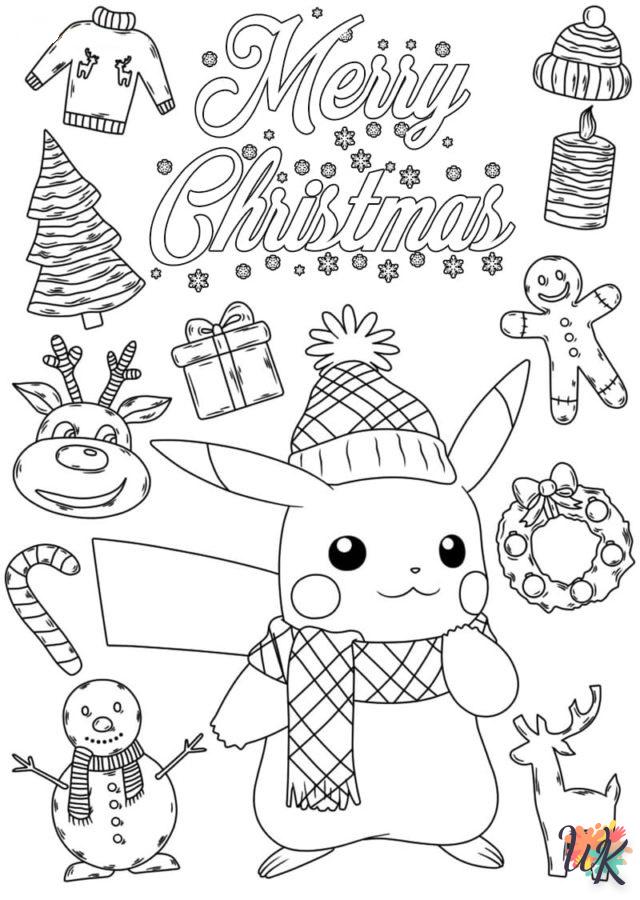 coloriage Pokémon Noël  pour enfant