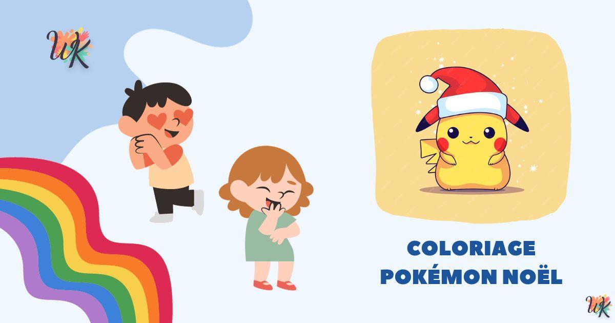 Coloriage Pokémon Noël un joyeux noël gratuit à imprimer