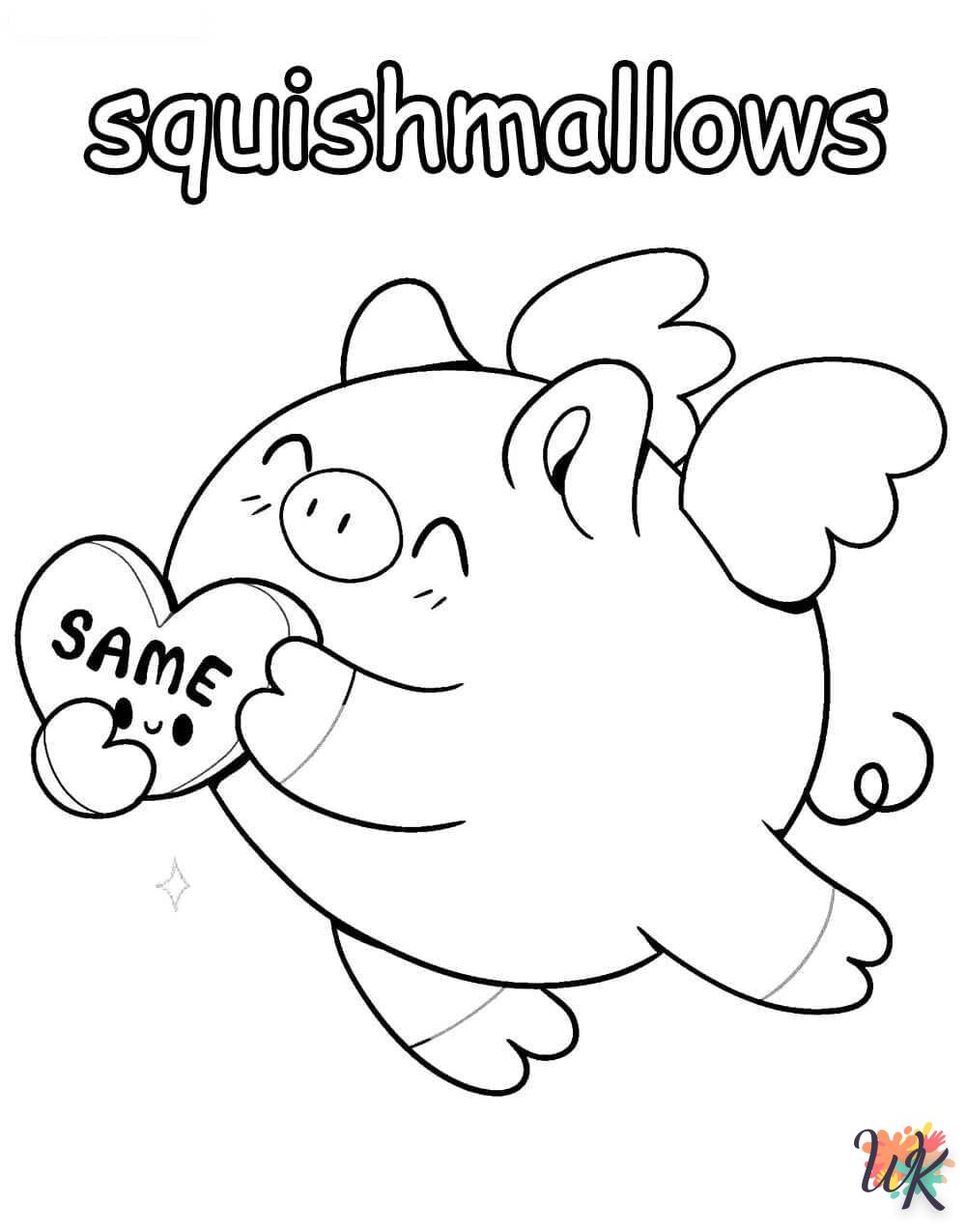 coloriage Squishmallows  licorne en ligne gratuit à imprimer
