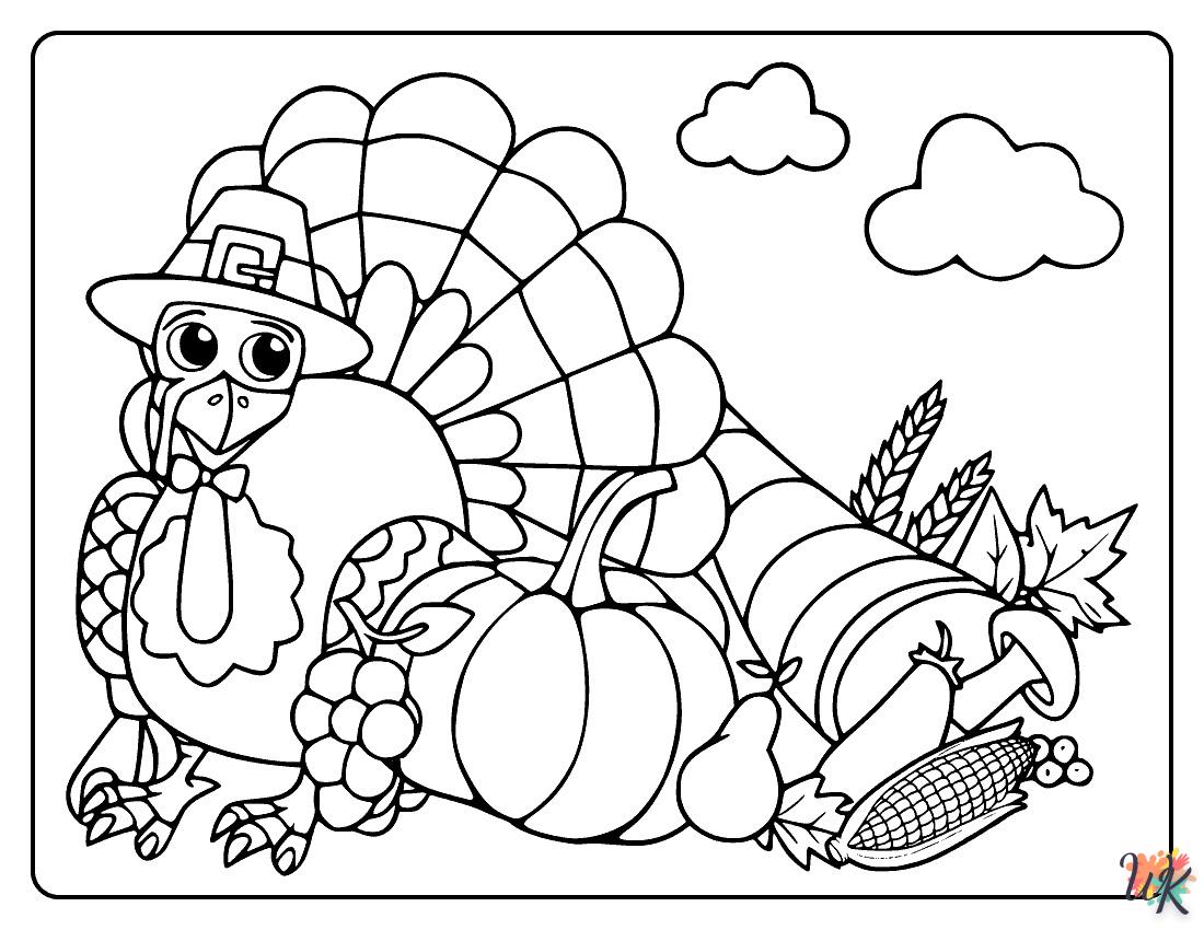 coloriage Thanksgiving  gratuit pour enfants