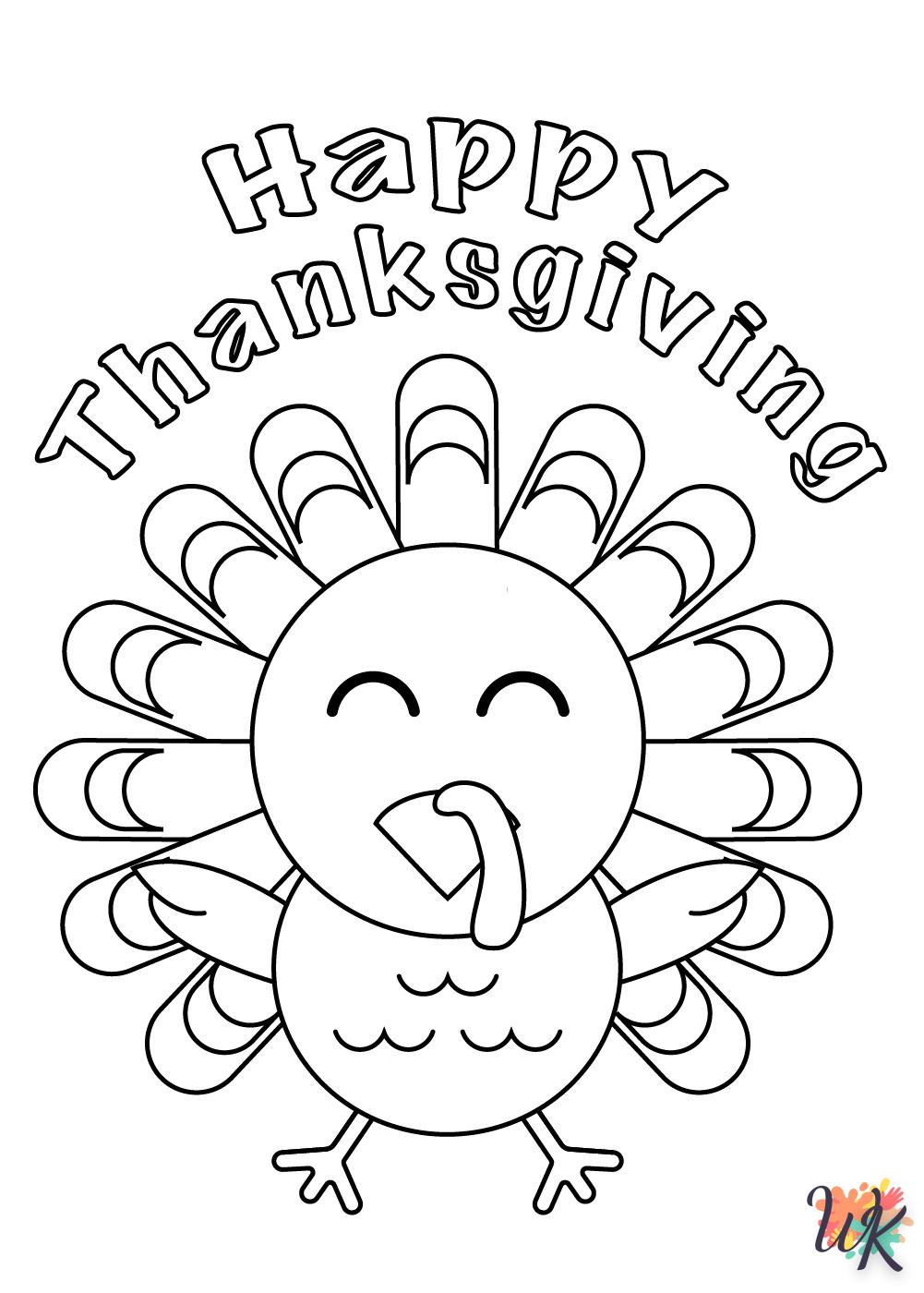 coloriage Thanksgiving  animaux enfant a imprimer