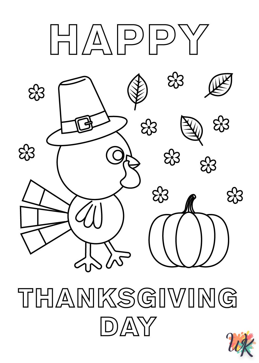 coloriage Thanksgiving  7 ans en ligne gratuit à imprimer
