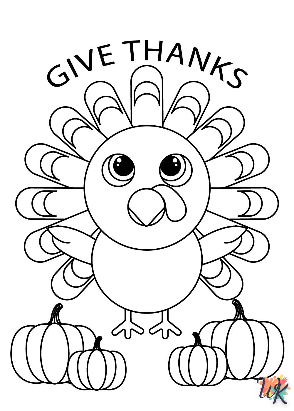 coloriage Thanksgiving  à imprimer pour enfant de 4 ans
