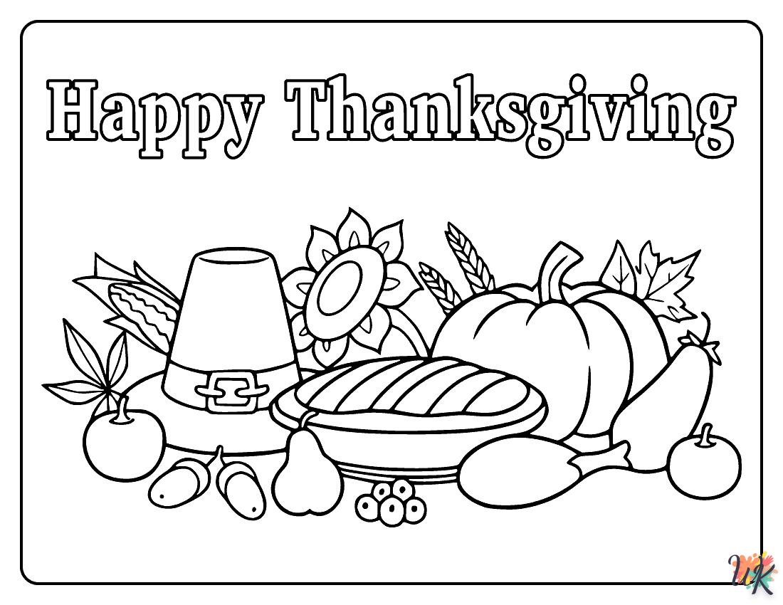 coloriage Thanksgiving  à imprimer kawaii