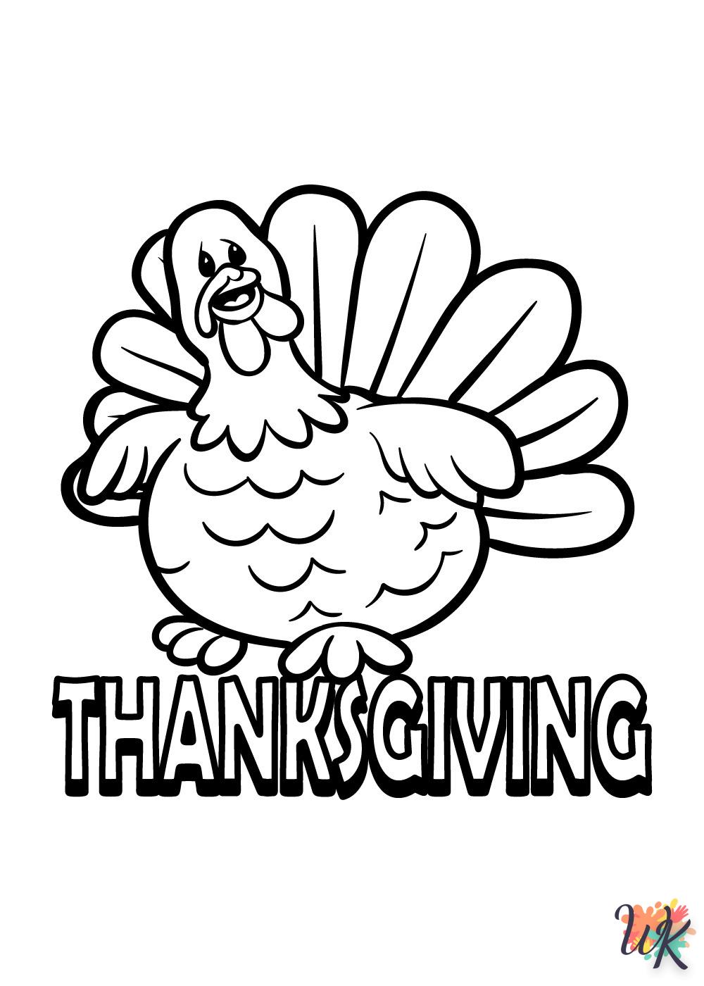 coloriage Thanksgiving  à imprimer pour enfant de 7 ans