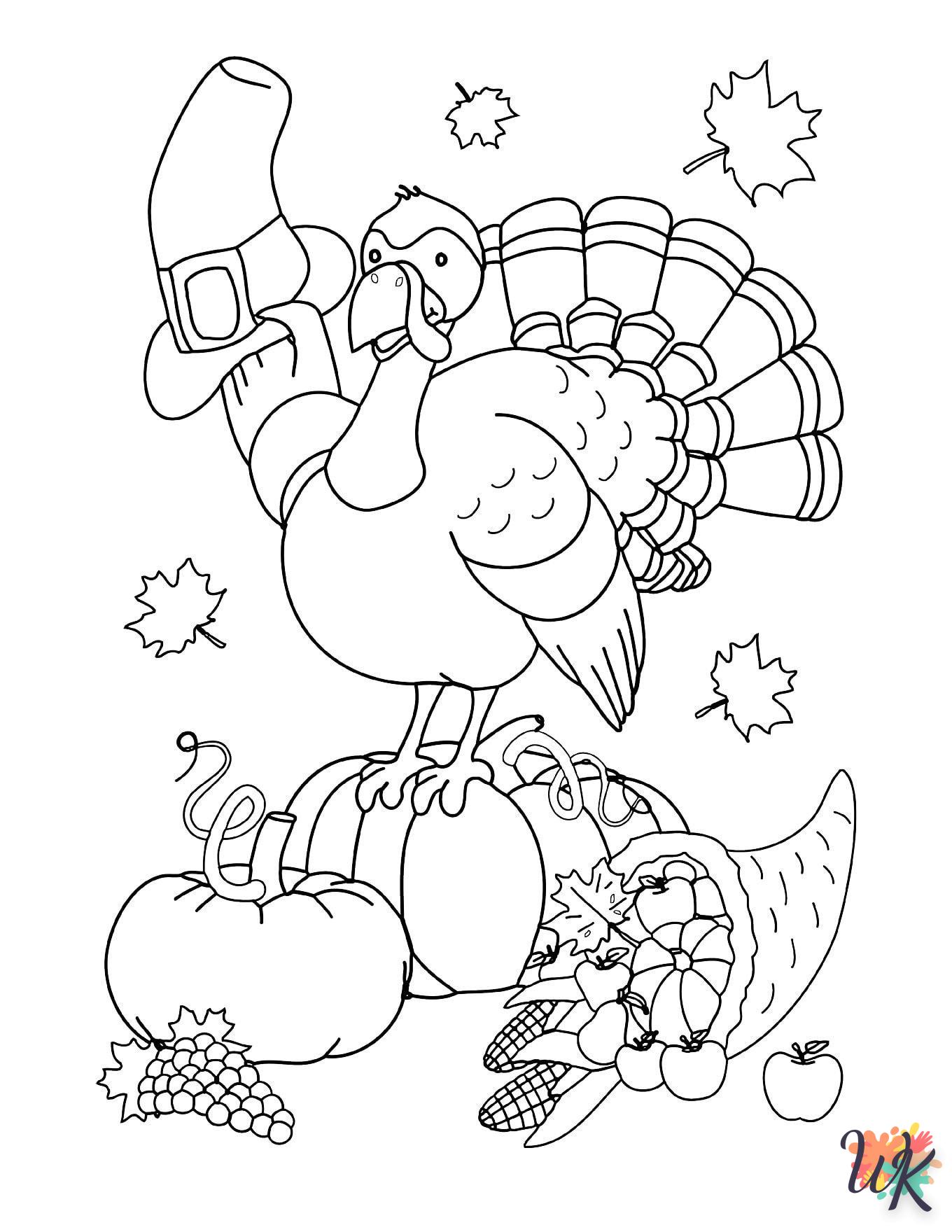 coloriage Thanksgiving  pour enfant de 5 ans
