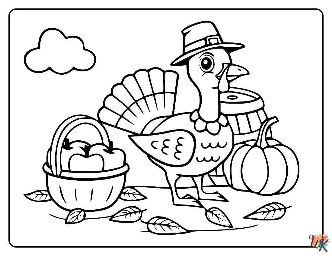 coloriage Thanksgiving  gratuit a imprimer
