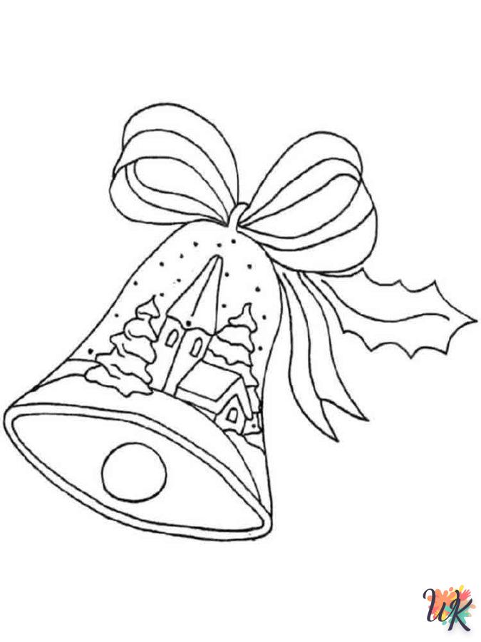 coloriage cloches de Noël  licorne en ligne gratuit à imprimer