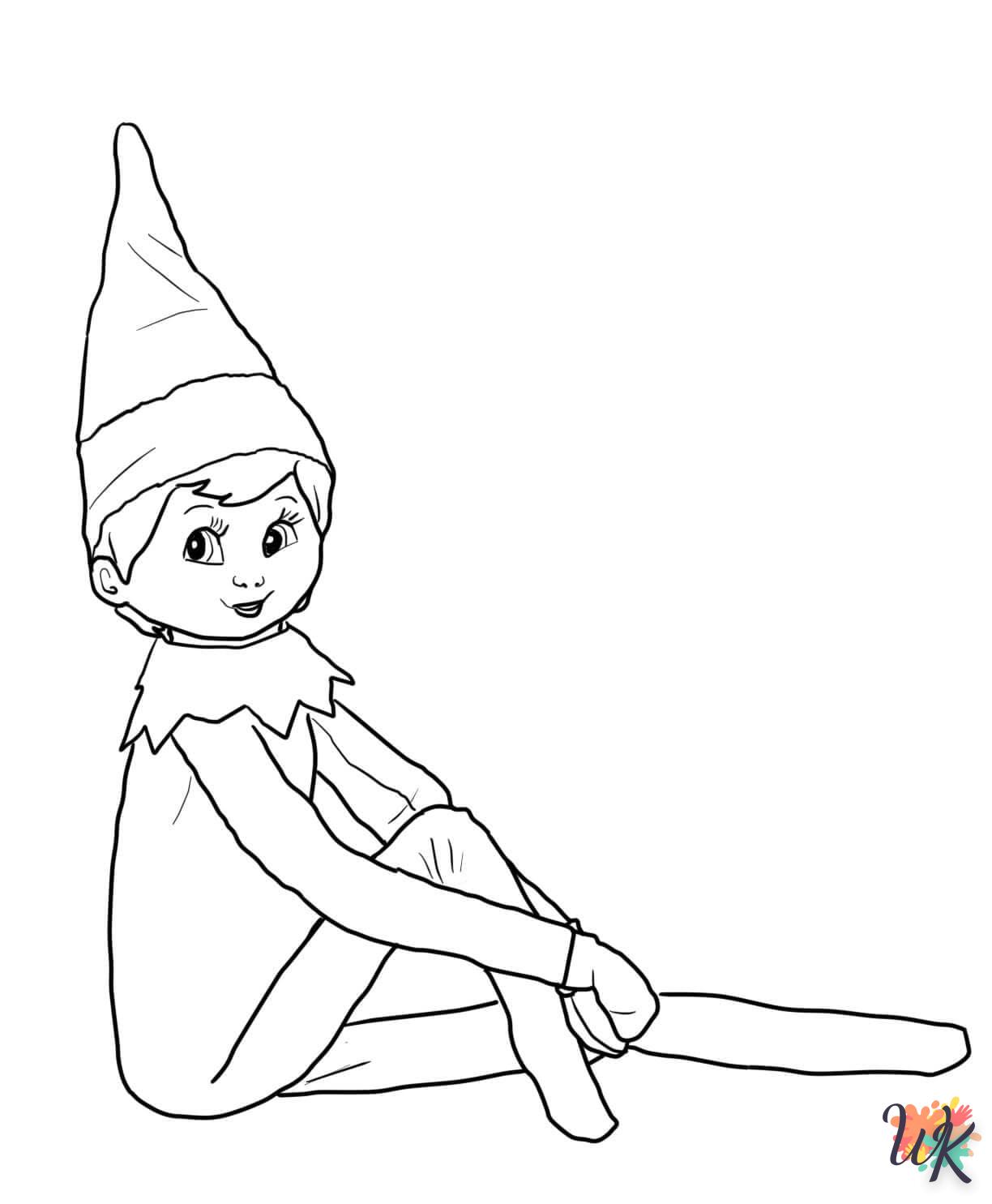 coloriage Fille Elfe pour Noël  pour enfant de à imprimer