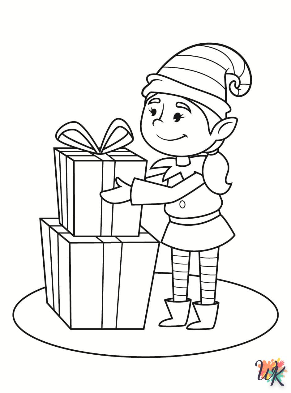 coloriage Fille Elfe pour Noël  en ligne avengers gratuit