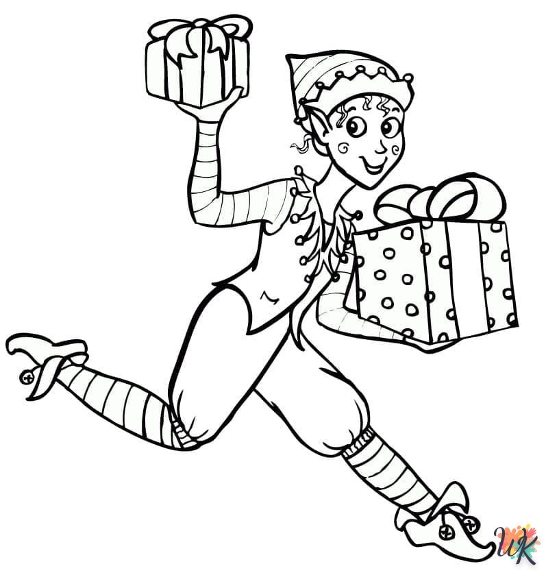 coloriage Fille Elfe pour Noël  à imprimer pdf gratuit