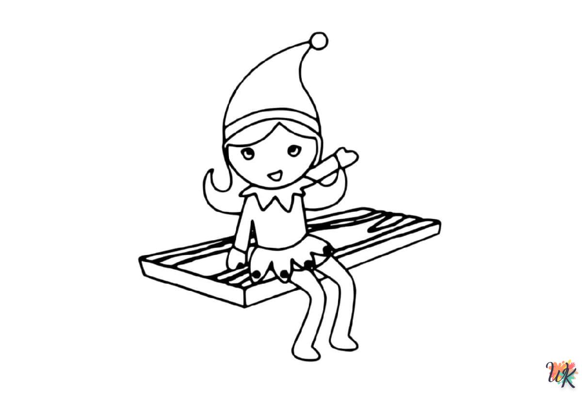 coloriage Fille Elfe pour Noël  enfant 7 ans a imprimer