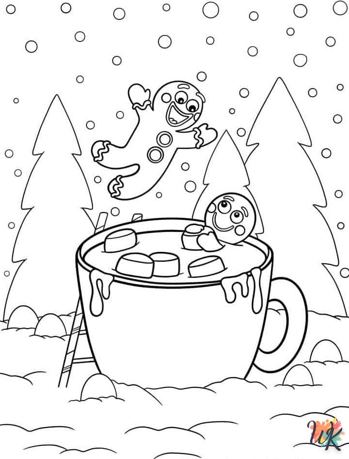 coloriage Gingerbread  de noël gratuit à imprimer en ligne