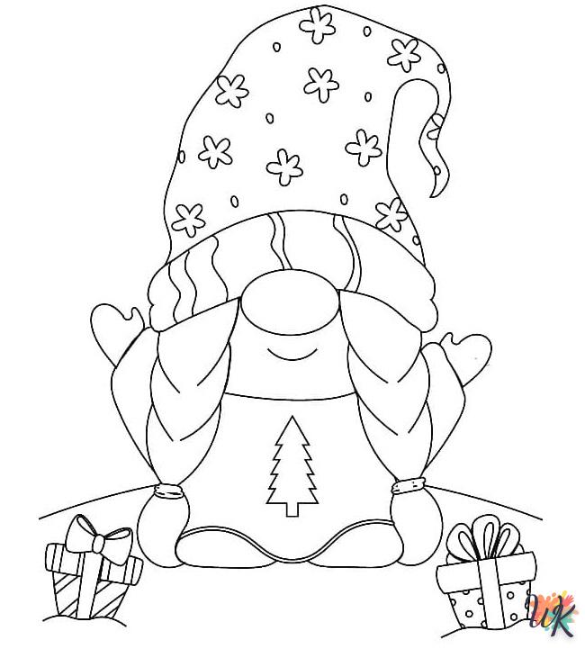 image de coloriage Gnomes de Noël  pour enfant