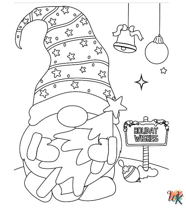 coloriage Gnomes de Noël  pour enfants à imprimer