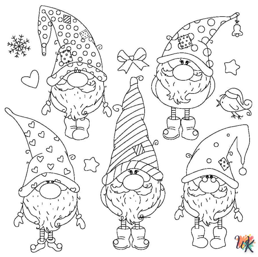 coloriage Gnomes de Noël  et decoupage