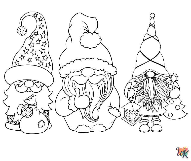 image pour coloriage Gnomes de Noël  enfant